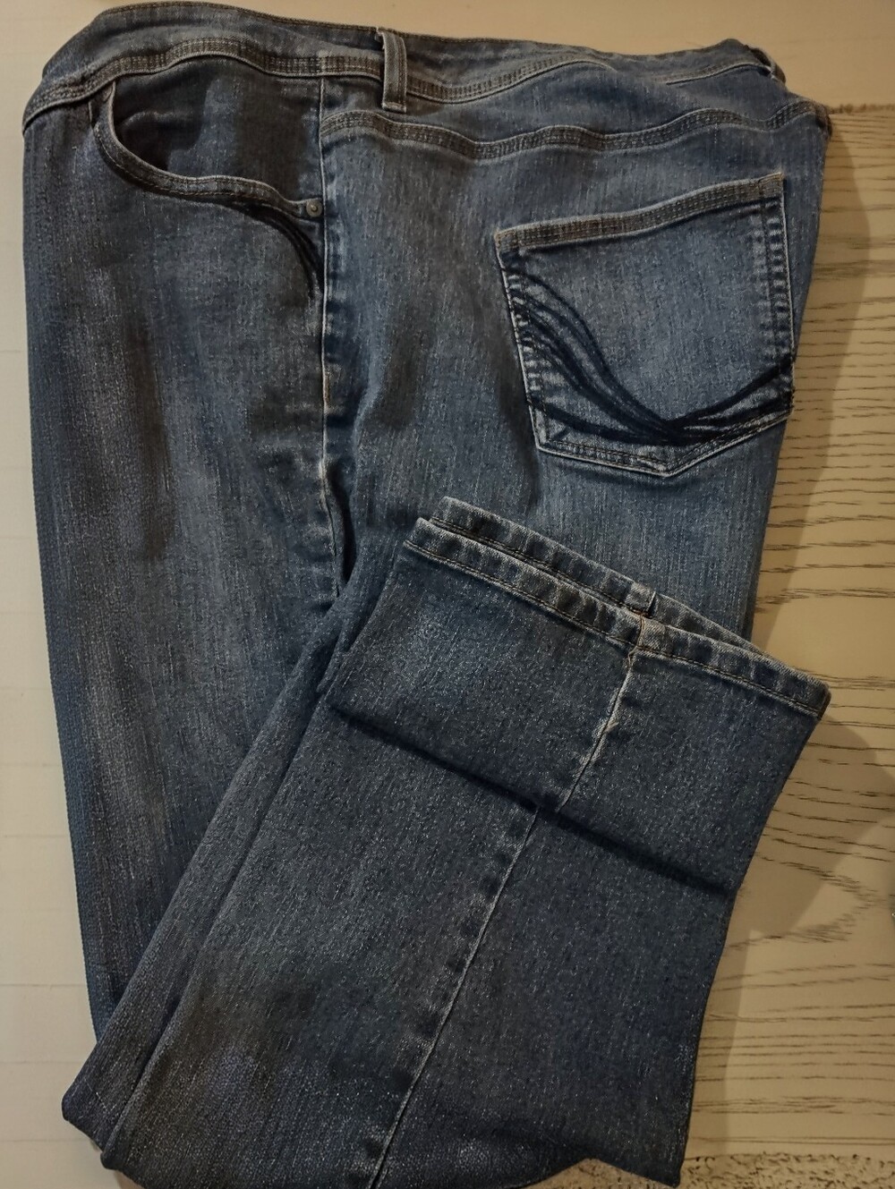 Style & Co Women's Blue Jeans Straight Leg 16W
